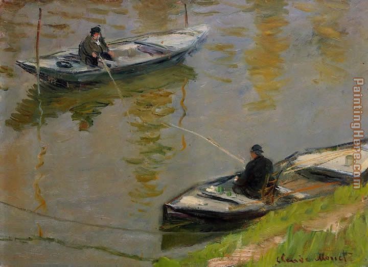 Two Anglers painting - Claude Monet Two Anglers art painting